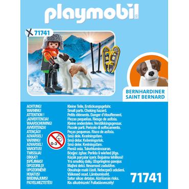 Hiker with Saint Bernard