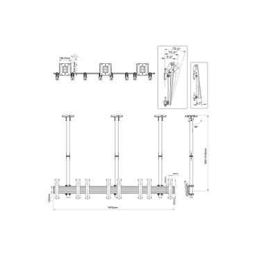 Multibrackets M Pro Series MBC4X1U monteringssats - en sida - f&ouml;r 4 LCD-bildsk&auml;rmar - svart