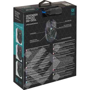 Defender Forced GM-020L - mus - USB - svart