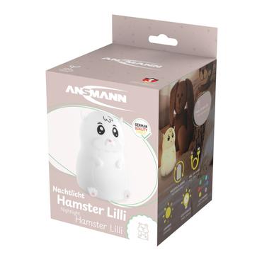 ANSMANN Nachtlicht Hamster, weiß Silikon, LED-Technologie