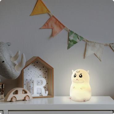 ANSMANN Nachtlicht Hamster, weiß Silikon, LED-Technologie