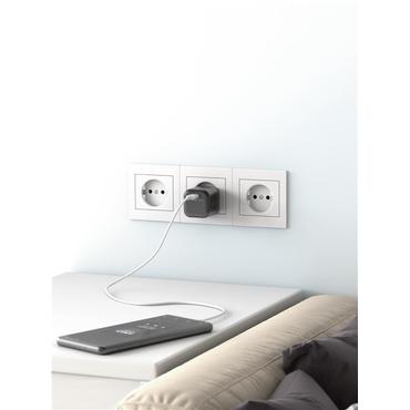 Goobay 65331 oplader til mobil enhed Hovedtelefoner, Mobiltelefon, Smartphone Sort Vekselstrøm Hurtig opladning Indendørs