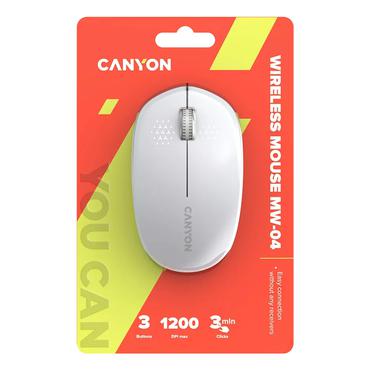 Canyon Wireless Mouse MW-04 Optical/BT/3 Keys/R+L white
