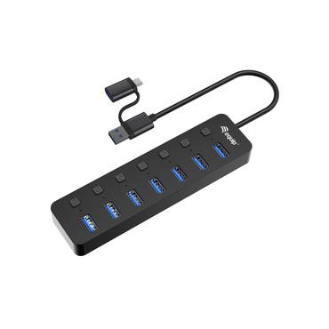 Equip USB-Hub 7-Port 3.2  ->7x3.2 inkl USB-C Adapter schwarz