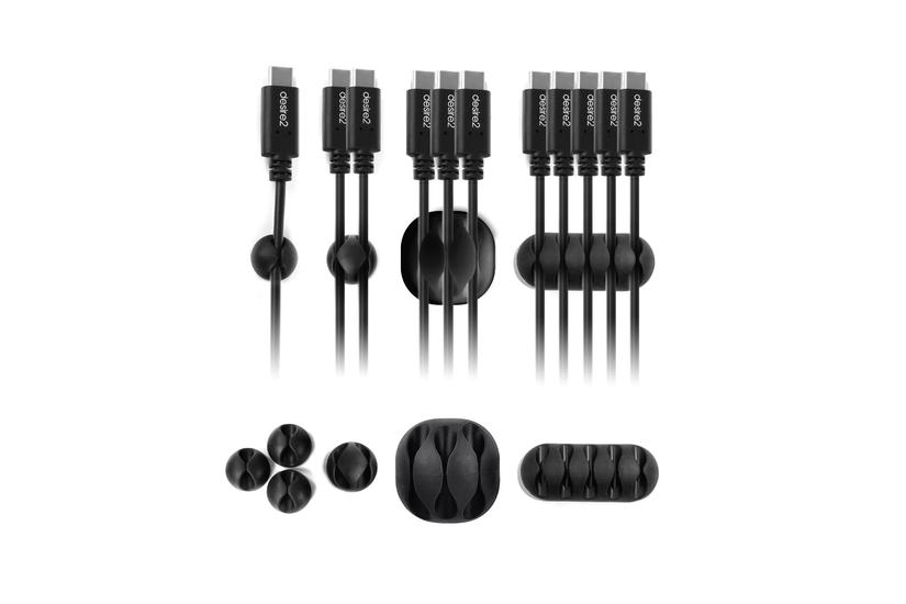 Desire2 My Space Skrivebord Kabelklemme Sort 10 stk