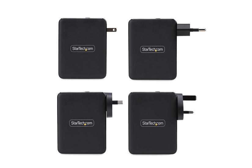StarTech.com 140W USB-C Wall Charger, USB-C/USB-A, PD GaN Power Adapter str&ouml;madapter - GaN-teknik - USB, 3 x USB-C - 140 Watt