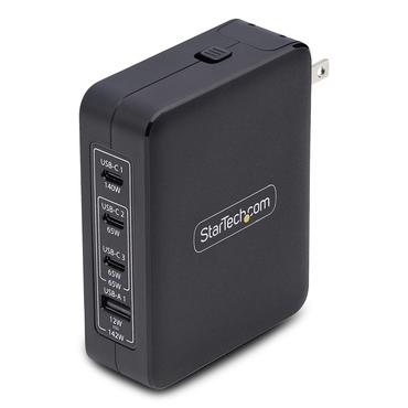 StarTech.com 140W USB-C Wall Charger, USB-C/USB-A, PD GaN Power Adapter str&ouml;madapter - GaN-teknik - USB, 3 x USB-C - 140 Watt