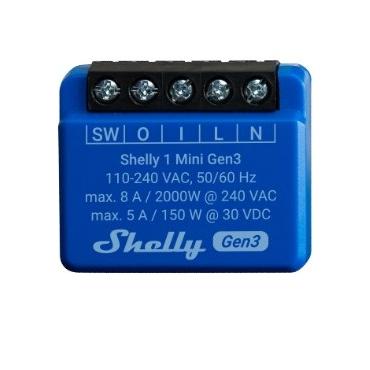 Shelly 1 Mini Gen3 Intelligent kontakt 1P Bl&aring;