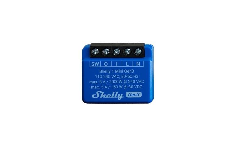 Shelly 1 Mini Gen3 Intelligent kontakt 1P Bl&aring;