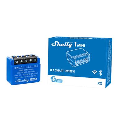 Shelly 1 Mini Gen3 Intelligent kontakt 1P Bl&aring;
