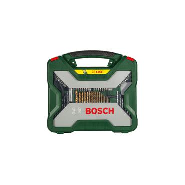 Bosch X-Line Titanium - skruvmejsel-, borr- och hylssats - f&ouml;r tr&auml;, metall, murverk - 100 delar