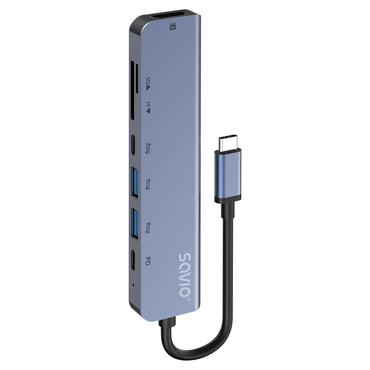 Savio AK-82 interface hub USB Type-C 5000 Mbit/s Sort