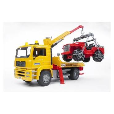 BRUDER MAN TGA Breakdown truck with cross country vehicle