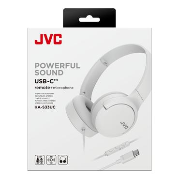 JVC HA-S33UC Headset Ledningsført Opkald/musik USB Type-C Hvid