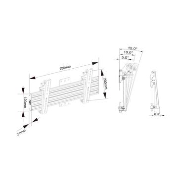 Multibrackets M Wallmount Pro MBW1U - konsol - för LCD-display - svart