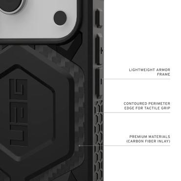 Urban Armor Gear Monarch Pro mobiltelefon etui 16 cm (6.3") Cover Sort, Kulfiber