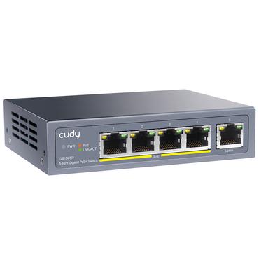 Cudy GS1005P netværksswitch Gigabit Ethernet (10/100/1000) Strøm over Ethernet (PoE) Grå
