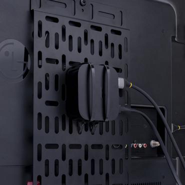 StarTech.com Universal TV Accessory Mount, Adjustable TV & Wall Mount Bracket, Media Players/Router/Modem/AV Switches & Extenders/Apple TV, Hidden Cable Box Mount Behind TV, 11lb (5kg)