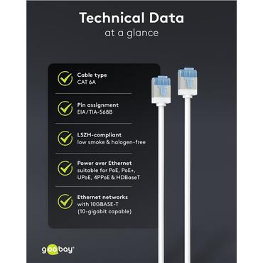 Goobay 74332 netværkskabel Hvid 1 m Cat6a U/FTP (STP)