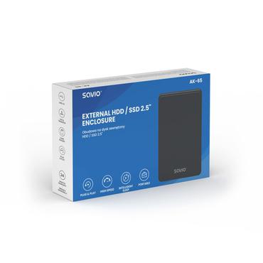 Savio 2.5  External HDD/SDD enclosure  USB 3.0  AK-65