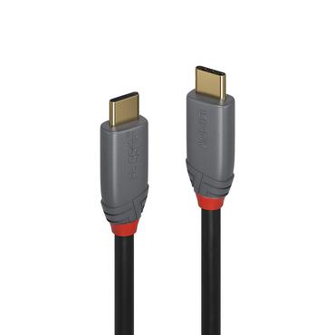 Lindy 36902 USB-kabel 1,5 m USB C Sort, Gr&aring;