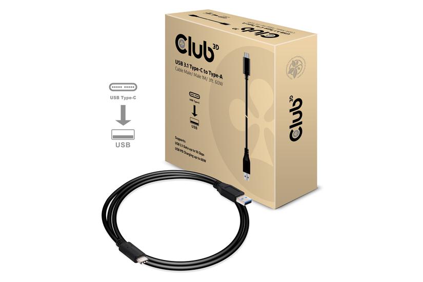 Club 3D - USB typ C-kabel - 24 pin USB-C till USB - 1 m