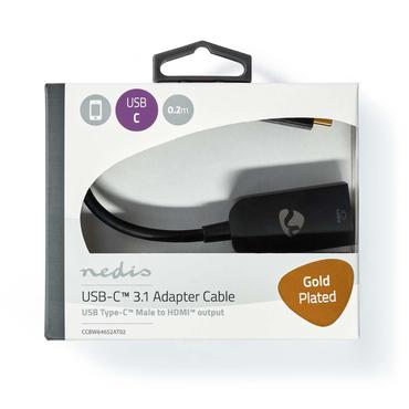 Nedis CCBW64652AT02 videokabel adapter 0,2 m USB Type-C HDMI Anthracit