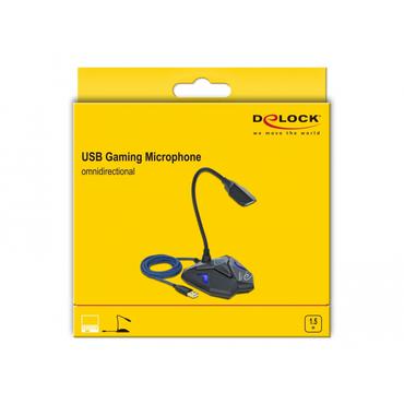 Delock Desktop USB Gaming Microphone with Gooseneck and Mute Button - mikrofon