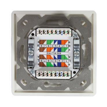 LogiLink NP0124 stikkontakt 2 x RJ-45 Metallic, Hvid