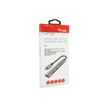Equip 128962 interface hub USB 3.2 Gen 1 (3.1 Gen 1) Type-C 5000 Mbit/s S&oslash;lv
