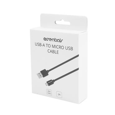 Essentials 1110623 USB-kabel USB 2.0 2 m USB A USB A/Micro-USB B Sort