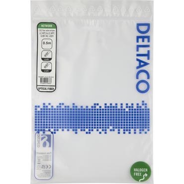 Deltaco OS2 Fiber cable, LC - LC, simplex, APC/APC, 0,5m