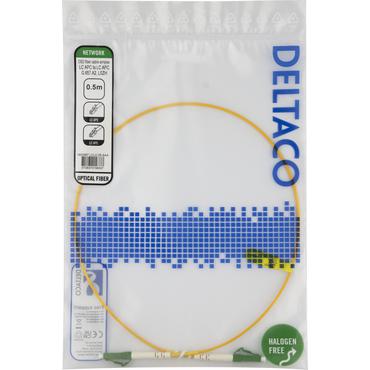 Deltaco OS2 Fiber cable, LC - LC, simplex, APC/APC, 0,5m