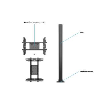 Multibrackets M Display Stand 180 Single ställ - för platt panel - svart