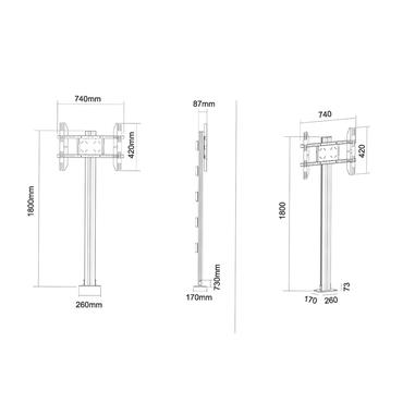 Multibrackets M Display Stand 180 Single ställ - för platt panel - svart