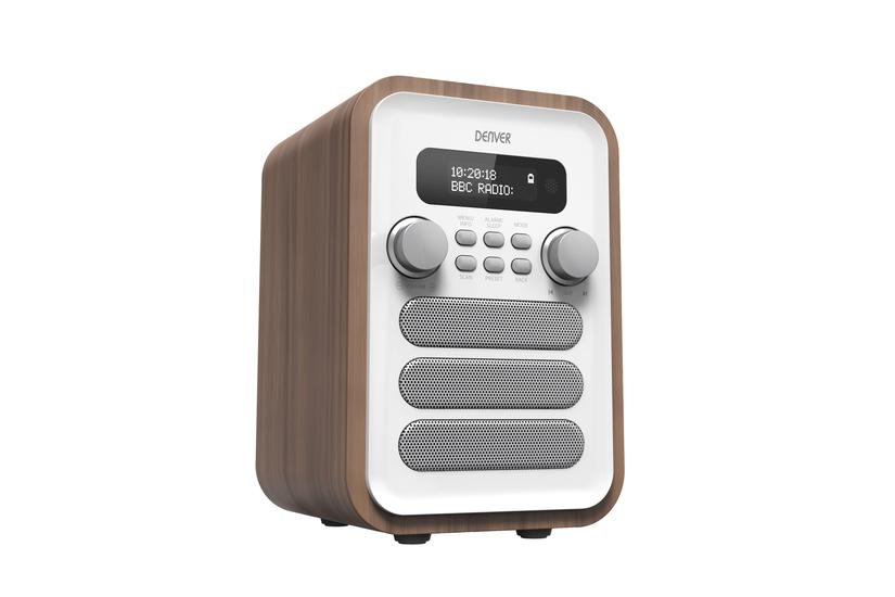 Denver DAB-48WHITE Personligt Digital Hvid, Træ