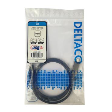 DELTACO - USB typ C-kabel - 24 pin USB-C till 24 pin USB-C - 80 cm