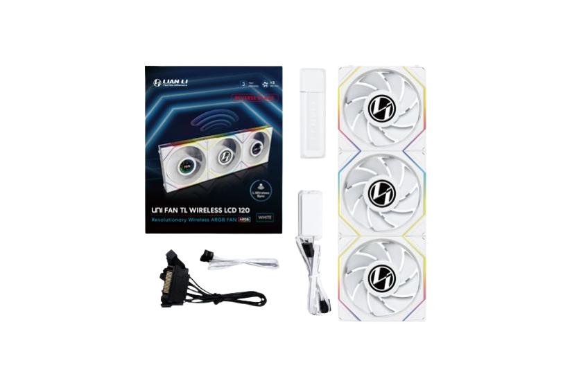 Lian Li UNI FAN TL Wireless LCD Lüfter ARGB PWM 3er-Pack inkl. Controller - Reverse Blade (12RTLLCD1W3W)