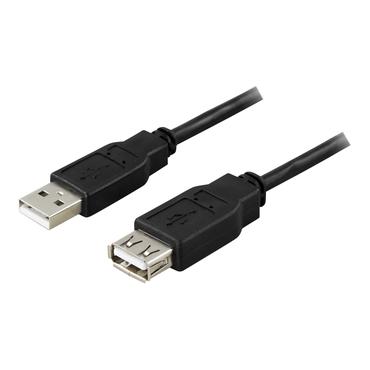DELTACO USB forlængerkabel 1 m Sort