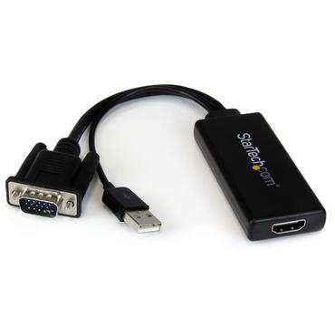 StarTech.com VGA till HDMI-adapter med USB-audio & -str&ouml;m &ndash; b&auml;rbar VGA till HDMI-konverterare &ndash; 1080p - adapterkabel - HDMI/VGA/ljud/USB - 26 cm