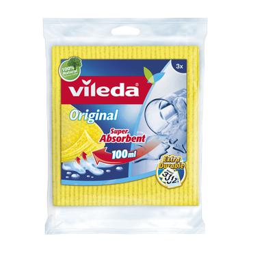 Vileda 142289 svamp Rektangulær Cellulose, Bomuld, Fiber Blå, Lyserød, Gul 3 stk