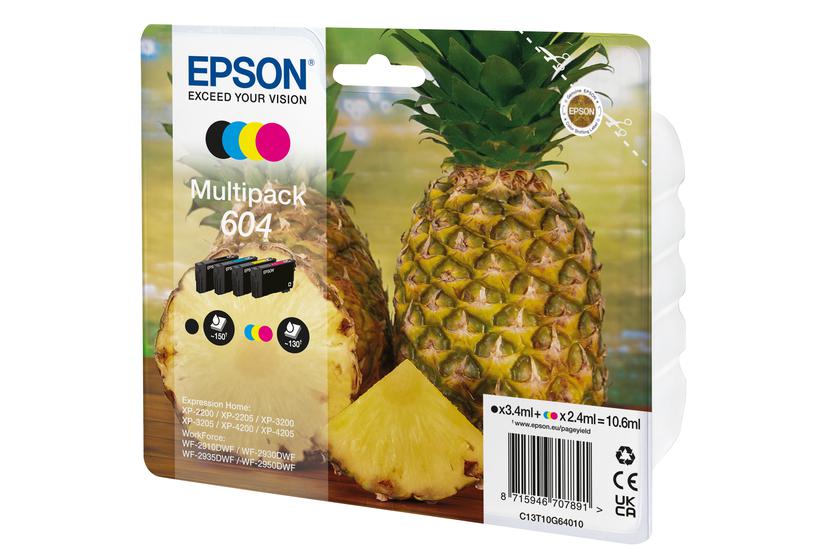 Epson 604 Multipack - 4-pack - svart, gul, cyan, magenta - original - bl&auml;ckpatron