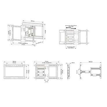 Multibrackets M Universal Flexarm Pro Single HD Offset monteringssats - dubbel arm med fulla rörelser - för LCD-display - svart