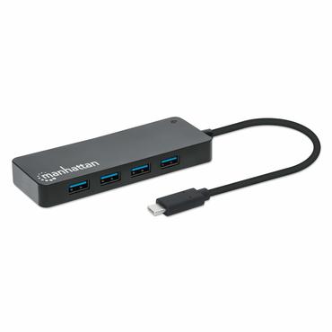 Manhattan 168410 interface hub USB Type-C 5000 Mbit/s Sort