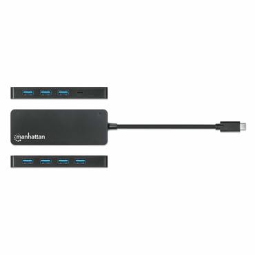 Manhattan 168410 interface hub USB Type-C 5000 Mbit/s Sort