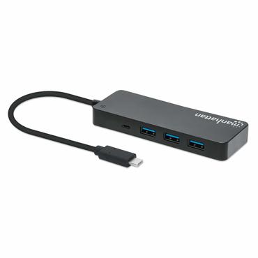 Manhattan 168410 interface hub USB Type-C 5000 Mbit/s Sort