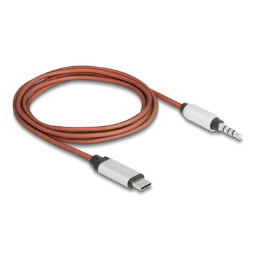 Delock AUX Cable USB Type-C&trade; male to Stereo plug 3.5 mm 4 pin 1.2 m