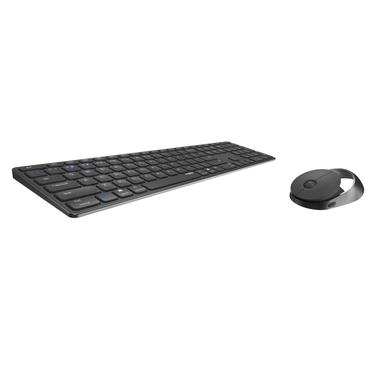 Rapoo 9850M tastatur Mus inkluderet Hjem RF trådløs + Bluetooth QWERTZ Tysk Grå