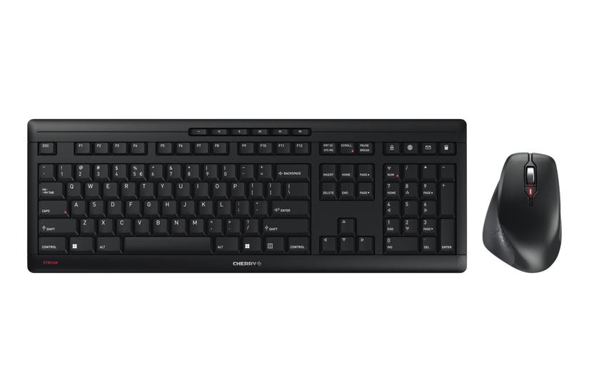 CHERRY STREAM DESKTOP COMFORT - sats med tangentbord och mus - 100% full size - QWERTY - USA/Europa - gråsvart Inmatningsenhet