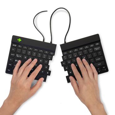 R-Go Split Ergonomiske tastatur, QWERTY (US), sort, kablet - tastatur - QWERTY - USA - sort Indgangsudstyr